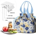 thumbnail image 4 of Pioneer Flower Drawstring Lunch Bag Women - Drawstring Lunch Bag Insulated for Work Office - Stain-Resistant Large Lunchbags for Women with Multi-Pockets, 4 of 6
