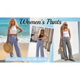 thumbnail image 6 of UVN Pants for Women Gingham Wide Leg Casual Lounge Bottoms Ladies Plaid Trousers with Pocket, 6 of 9