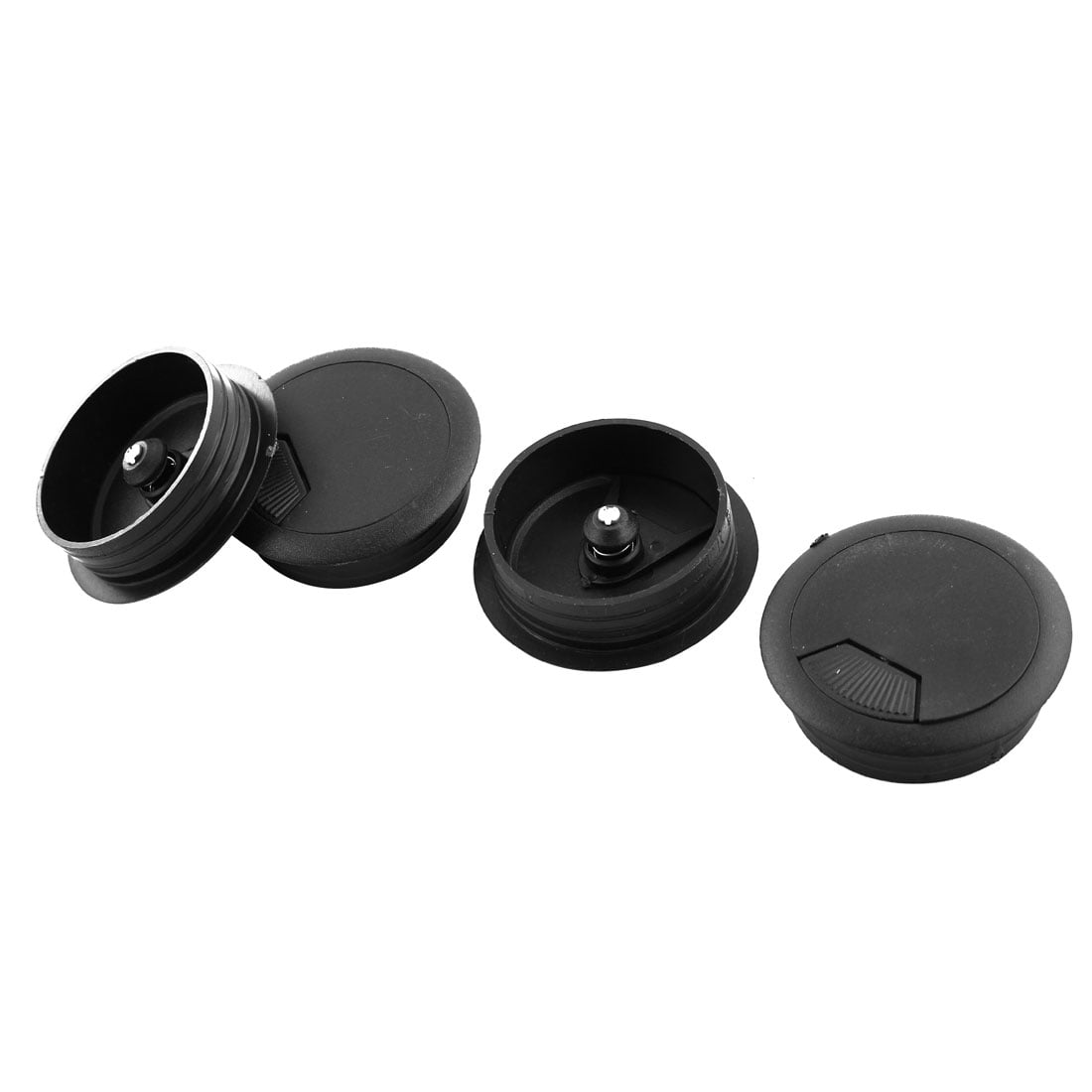 Computer Desk Plastic Grommet Cable Cord Hole Covers Black