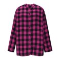 thumbnail image 2 of ZUKMRJPC Women's Button Down Shirts Roll Up Long Sleeve Fashion Vintage Plaid V Neck Shirts Casual Lightweight Loose Maternity Tops, 2 of 5