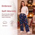 thumbnail image 2 of Hvogkswy Christmas Pajama Pants for Women Winter Drawstring High Waist Fleece Sleep Pants Holiday Loungewear Trousers with Pockets, 2 of 4