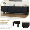 thumbnail image 6 of TV Console with 4 Doors, TUANLUO TV Stand for TVs up to 78", Wood Television Stand, TV Cabinet with Adjustable Shelves, Modern Entertainment Center, TV Stand Furniture for Living Room Bedroom, Black, 6 of 10