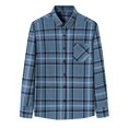 thumbnail image 2 of XDZJLR Men Shirts Long Sleeved Pure Wool Plaid Plus Size Fashion Tops, 2 of 5