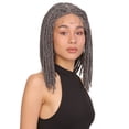 thumbnail image 3 of LUXLUXE Cece 14.5” HD Lace Front Braided Wig with Baby Hair, Heat Resistant Fibers, Black and Grey blend Colors, 3 of 9