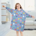 thumbnail image 4 of Wearable Blanket Hoodie for Kids Cat Flannel Hooded Blanket with Pockets and Sleeves Suitable for Boys and Girls, 4 of 7
