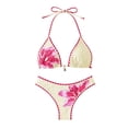 thumbnail image 4 of Elara Printed Bandeau Bikini Triangle Top And Tied Side Bottom Swimsuit, 4 of 4