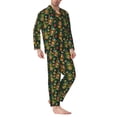 thumbnail image 2 of Fotbe Mask Tropical Flower Pijama de Hombre con Estampado de Manga Larga, Conjunto de 2 Piezas, Ropa de Dormir Suave y Cómoda con Bolsillos-XX-Large, 2 of 7