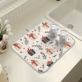 thumbnail image 4 of Yayeee Dish Drying Mat for Kitchen Counter 16" x 18" Microfiber Super Absorbent Coffee Decorative Pad, Christmas Box Pattern, 4 of 9