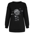 thumbnail image 5 of Sudadera extragrande de lana de manga larga con cuello redondo y estampado de calavera para mujer Pompotops  gfhjh16703, 5 of 5