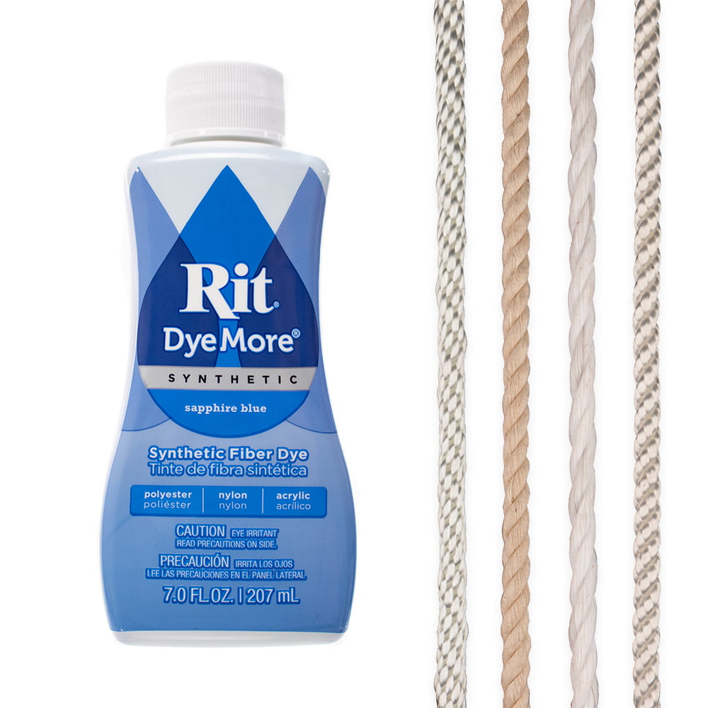 Synthetic Rit Dye More Liquid Fabric Dye - Ultimate Synthetic Rit Dye  Accessories Kit - Available in Multiple Colors - 7 Ounces - Sapphire Blue 