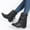 Black, variant on POROPL Boots for Women Mid Calf Low Heel Embroidery Tassel Denim Shoes,Boots for Saving Size 5.5