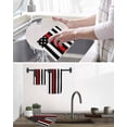 thumbnail image 5 of Red American Flag Kitchen Dish Towels for Drying Dishes Set of 4, Black White Striped US Flag Stars Waffle Weave Microfiber Hand Tea Bathroom Towels Quick Dry & Absorbent Towel 12x12, 5 of 7