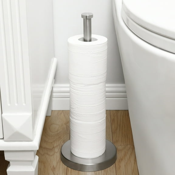 KES Freestanding Toilet Paper Holder Storage, Bathroom Toilet Paper Storage Stand for 3 Rolls SUS 304 Stainless Steel Brushed