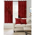 thumbnail image 2 of Red Marble Blackout Curtains 63 Inches Length, Marble Crack Fluid Vintage Modern Art Window Treatment Thermal Insulated Drapes for Bedroom Living Room 2 Panels 84x63 Inches, 2 of 8