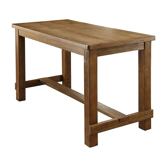 Furniture of America Sinuata Wood 60" Counter Height Dining Table in Natural