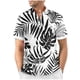 thumbnail image 2 of Mens Manga Corta Botón Abajo Camisas Gira Cuello Impresión Casual Blusa, Camisas de Verano para Hombre, 2 of 5