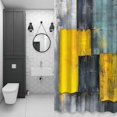 thumbnail image 4 of Abstract Color Block Shower Curtain for Bathroom Decor, Yellow Block Gradient Black Modern Waterproof Fabric Shower Curtain, 36"x72" Set with 12 Hooks, 4 of 9