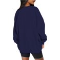 thumbnail image 3 of ORUYROP Chandails en Molleton Surdimensionnés pour Femmes Manches Longues Col Rond Chandail Décontracté Ample Couleur Unie Polaire Tops Pulls, 3 of 7