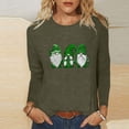 thumbnail image 2 of FAIWAD Hauts de la Saint-Patrick pour Femmes à Manches Longues, Col Rond, Imprimés, Décontractés, Tuniques Grande Taille, 2 of 4