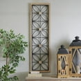 thumbnail image 2 of DecMode Black Metal Floral Wall Decor with Brown Frame, 2 of 9