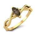 thumbnail image 2 of 1.00 Ctw Marquise Smoky Quartz Solitaire Split Shank 925 Sterling Silver Gold Vermeil Mother's Day Gift Ring, 2 of 3