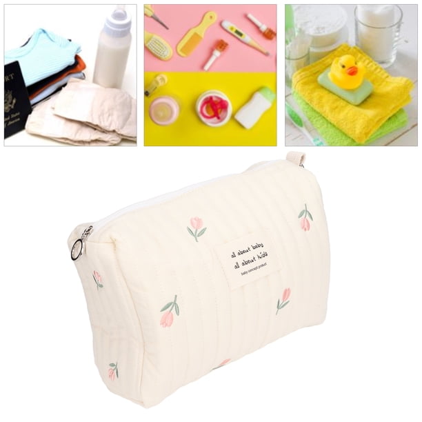 Bolsa De Almacenamiento De Pañales, Tela De Algodón, Práctico Bolso Para Biberón Con Patrón Lindo, Portátil Para Compras Para Mujeres