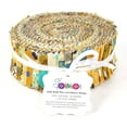 thumbnail image 4 of Soimoi 40Pcs Geometric & Texture Print Precut Fabrics Strips Roll Up 1.5x42inches Cotton Jelly Rolls For Quilting - Yellow, 4 of 5
