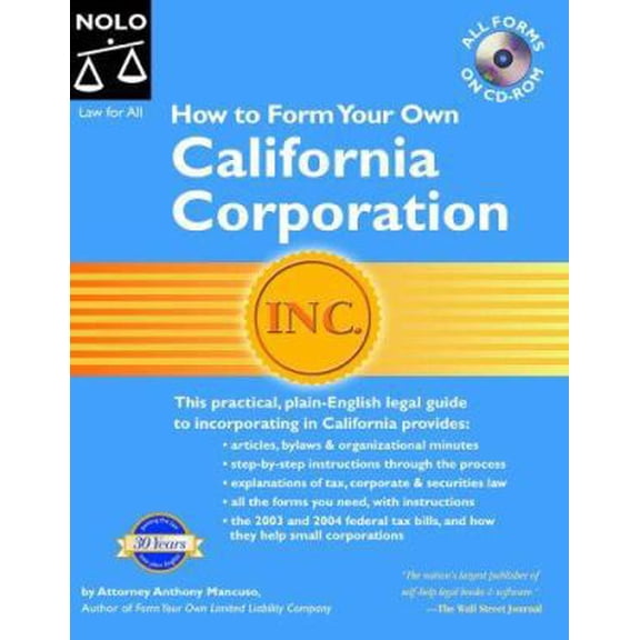 Pre-Owned How to Form Your Own California Corporation (How to Form Your Own California Corporation) (Paperback) 1413301576 9781413301571
