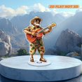 thumbnail image 4 of Rotating acrylic ornament featuring Jimmy Buffett playing guitar in a festive Christmas style against a white background, 4 of 7