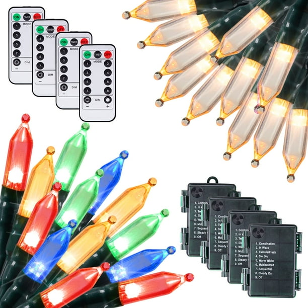 Mini guirnalda de luces navideñas Brightown, paquete de 4, 5,4 m, 50 LED