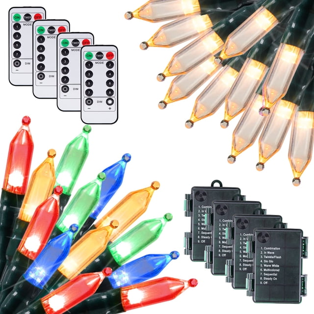 Mini guirnalda de luces navideñas Brightown, paquete de 4, 5,4 m, 50 LED
