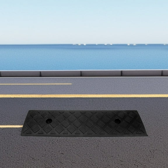 ibasenice 2Pcs Black Threshold Ramp for Smooth Entry with Pressure Resistant Rubber for Cars and Motorcycles