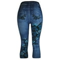 thumbnail image 7 of Beugl Womens Jeans Clearance, Women's Casual Butterfly Printed High Waist Jean Capris High Rise Jeans for women High Waisted Jeans for Women Dark Blue L, 7 of 7