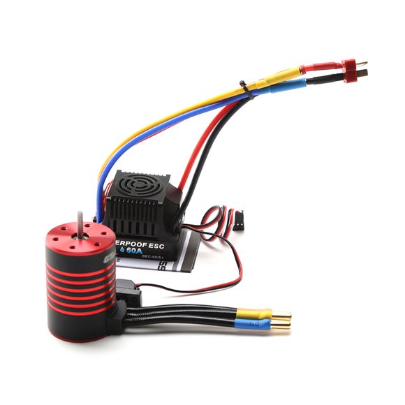 GTSKYTENRC 3650 Moteur Brushless 3600KV Moteur Étanche 60A ESC T Plug pour Voiture 1/10 RC