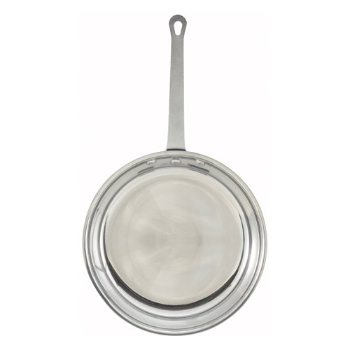 Winco AP-7 Poêle à Frire en Aluminium 7 Pouces avec Poignée en Métal Solide