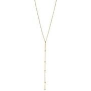 14k Yellow Gold Bar Drop Adjustable Length Y Necklace For Women (adjusts to 17 or 18 inch)
