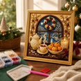 thumbnail image 6 of DIY Christmas Winter Tea Scene Pearl Bead Painting Kit, Unframed Canvas Rhinestone Art Set with Instruction Manual, Relaxing Craft Kit for Adults, Decorative Wall Ornament for Christmas Home Decor, 6 of 7