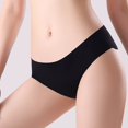 thumbnail image 3 of Womens Nylon Panties Mid Waist Stretch Briefs Ruffle Hem Non-marking Seamless Underwear (Medium, Black), 3 of 4