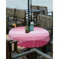 thumbnail image 2 of Fsddascl Pink Ombre Outdoor Tablecloth - 60 Inch Round Dining Table Cover, Gradient Pink Woods Farmhouse Waterproof Outdoor Table Cloth with Umbrella Hole & Zipper for Picnic/Patio/Party, 2 of 7