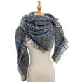 thumbnail image 2 of beishanbush Scarf Women Fall Winter Scarf Classic Tassel Plaid Scarf Warm Soft Large Blanket Wrap Shawl Scarves Navy, 2 of 4