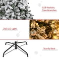thumbnail image 5 of HOMCOM 6ft Tall Pre-Lit Snow-Flocked Artificial Christmas Tree with Realistic Branches, 250 Warm White LED Lights and 928 Tips, 5 of 9