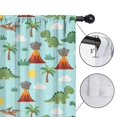 thumbnail image 4 of Blackout Kids Curtains,LightBlue Dinosaurs Volcanoes Pattern Childrens Insulated Curtains Set Of 2,Bedroom Essentials,Toddler Room Decor 42"x63", 4 of 5