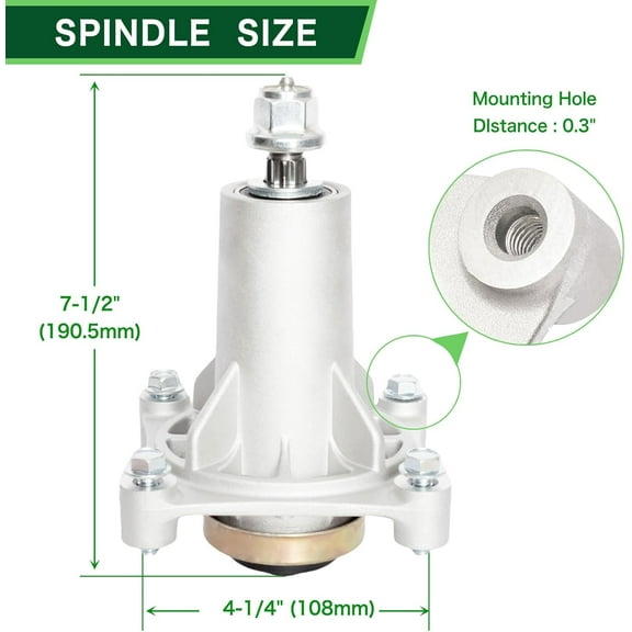 Mower Deck Spindle Belt Kit for  54" Deck - 3 Spindles, 3 Idler Pulleys, 1 Belt