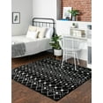 thumbnail image 3 of Rugs.com Moroccan Trellis Collection Rug – 8 Ft Square Black And White Medium Rug Perfect For Living Rooms, Kitchens, Entryways, 3 of 7