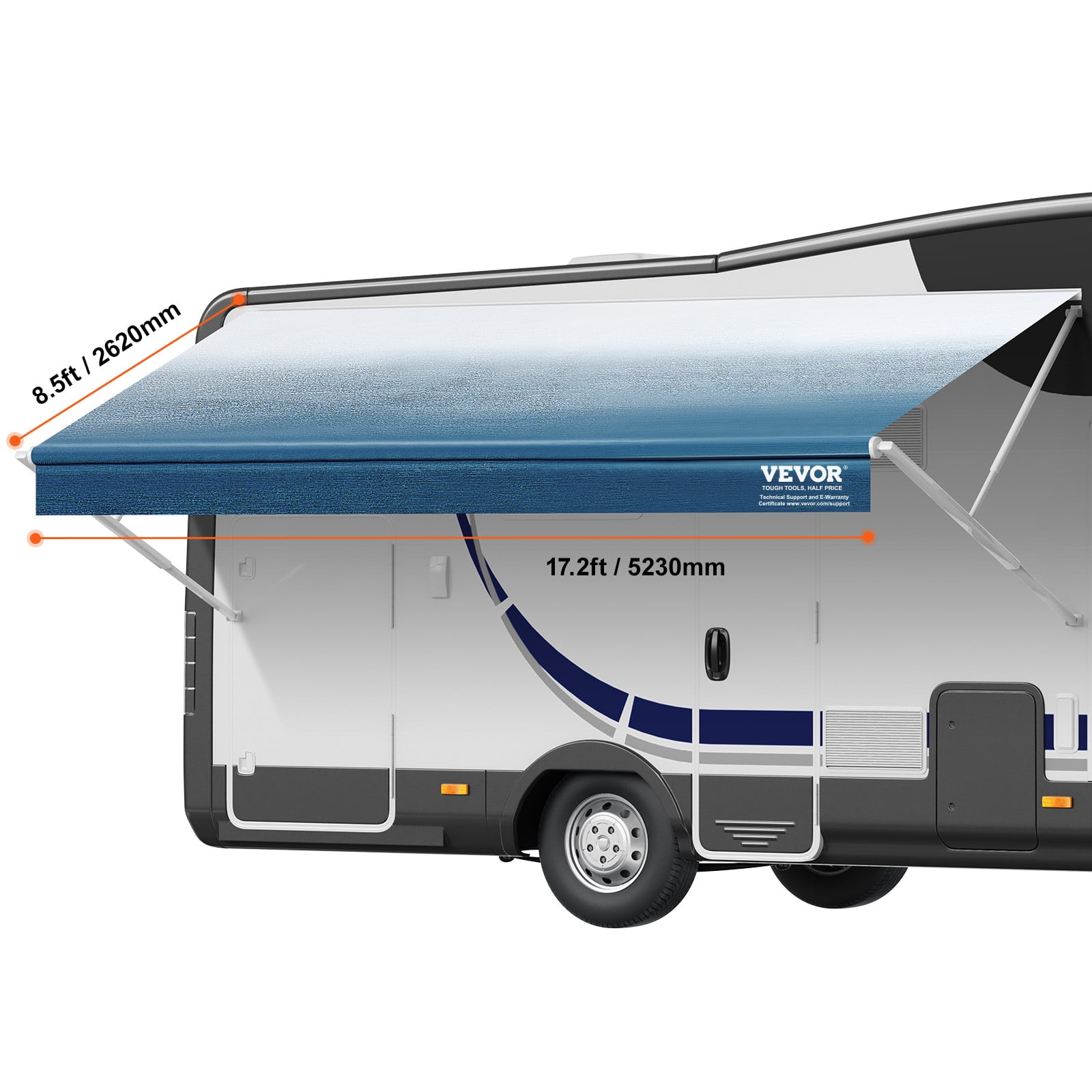 KFFKFF RV Awning Fabric Replacement (17'2" Fabric) 18' 16oz PVC Fabric Waterproof
