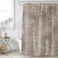 thumbnail image 6 of Brown Beige Shower Curtain Set - Small 36" x 72" Washable Bathtub Curtain with 12 Hooks, Farmhouse Linen Texture Waterproof Fabric Stall Shower Curtains for Bathroom/Bathtub Décor, 6 of 8