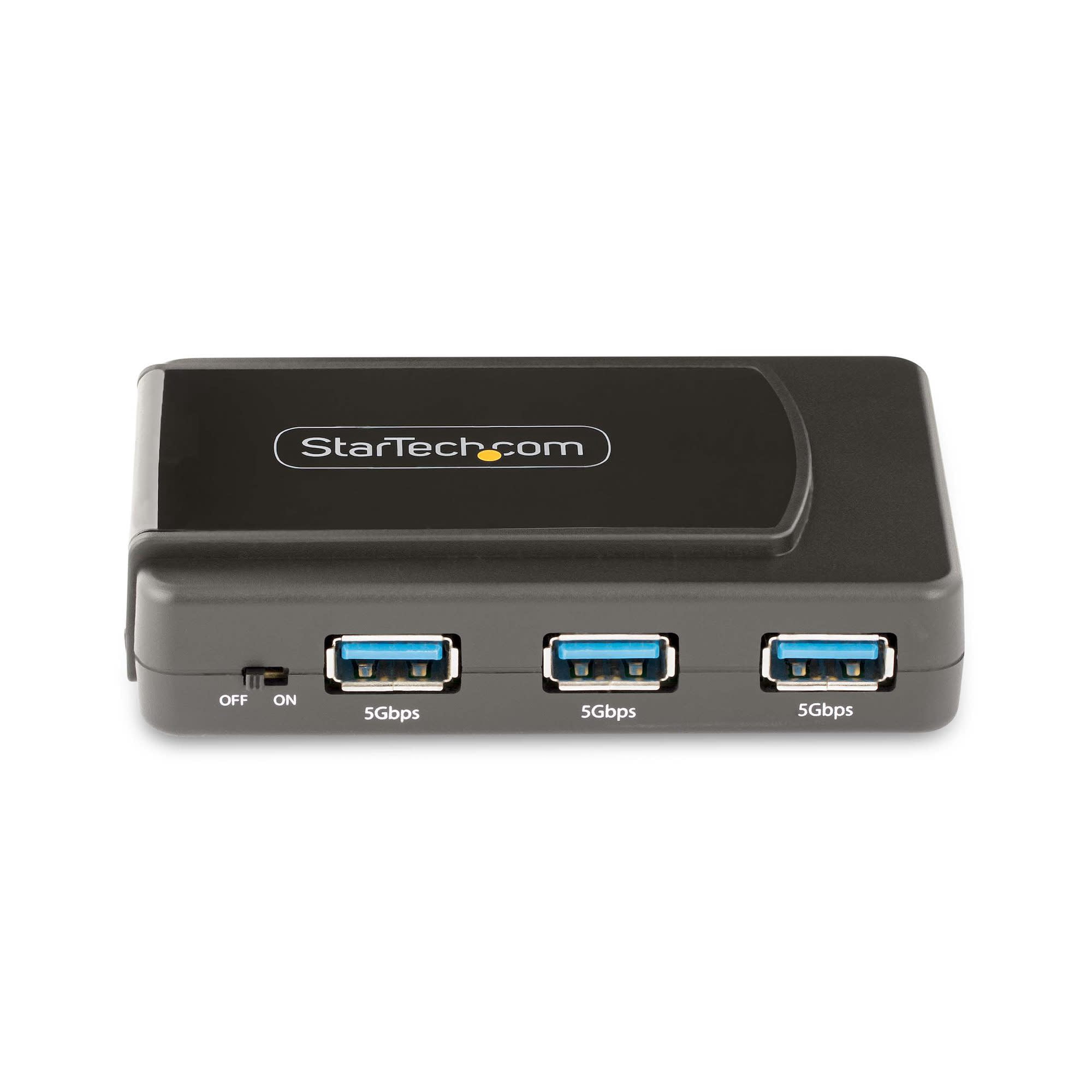 StarTech.com 7-Port USB Hub, Black, Black