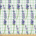 thumbnail image 2 of Ambesonne Violet Fabric by the Yard Upholstery, Isolated Lavenders Layout, 5 Yards, White Mauve Khaki, 2 of 5