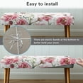 thumbnail image 4 of Jiueut Hummingbird Peony Flower Pattern Dining Bench Slipcover, Soft Seat Cushion Protector Washable Stretch Dining Bench Cover for Dining Room Living Room Kitchen, 4 of 7