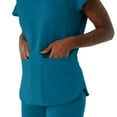 thumbnail image 2 of ave. Monroe Women's Two Pocket V-Neck Tunic Scrub Top in Caribbean Blue, M, 2 of 6